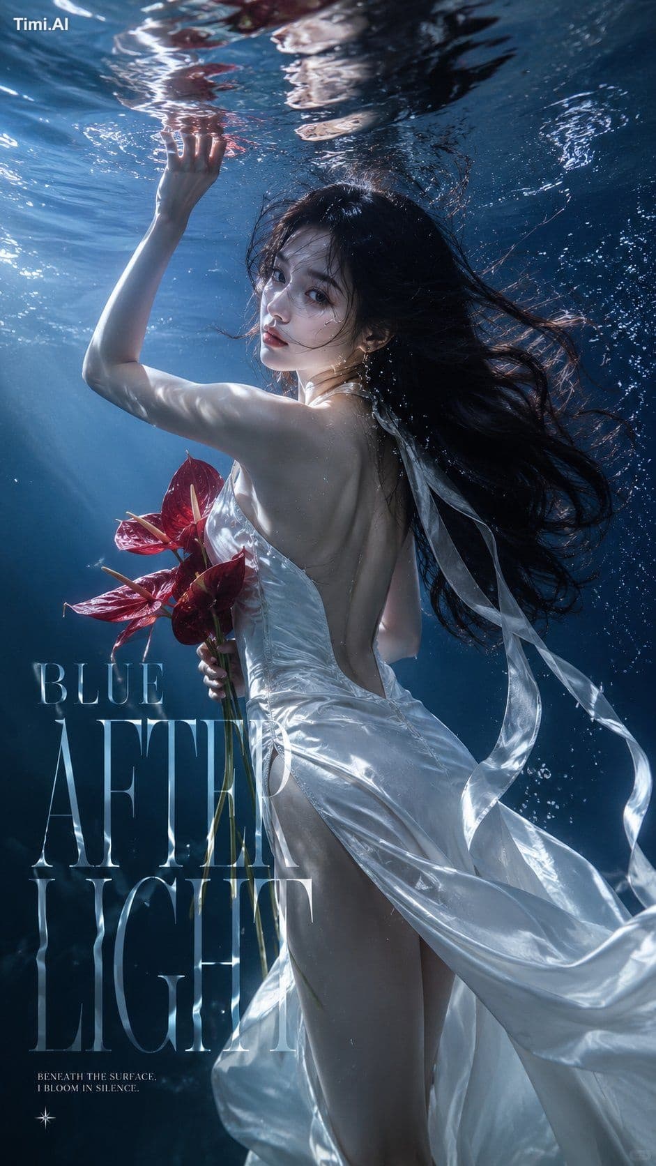 Pollo AI GPT Image 2 prompt reference image: Underwater couture poster